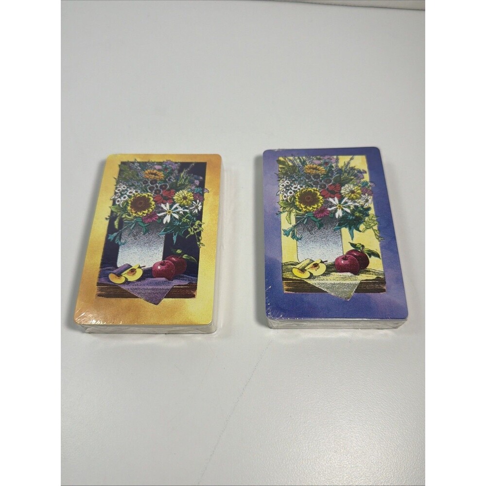 Vintage 2 New Packs Trump Joker Flower Theme Playing Cards Card Decks NOS SEALED